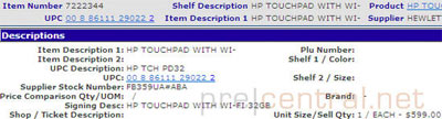 Rumoured HP TouchPad pricing