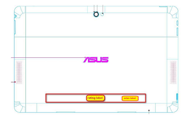 FCC label for ASUS TF502T