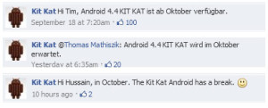 Android 4.4 KitKat coming in October