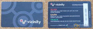 Vicinity loyalty card
